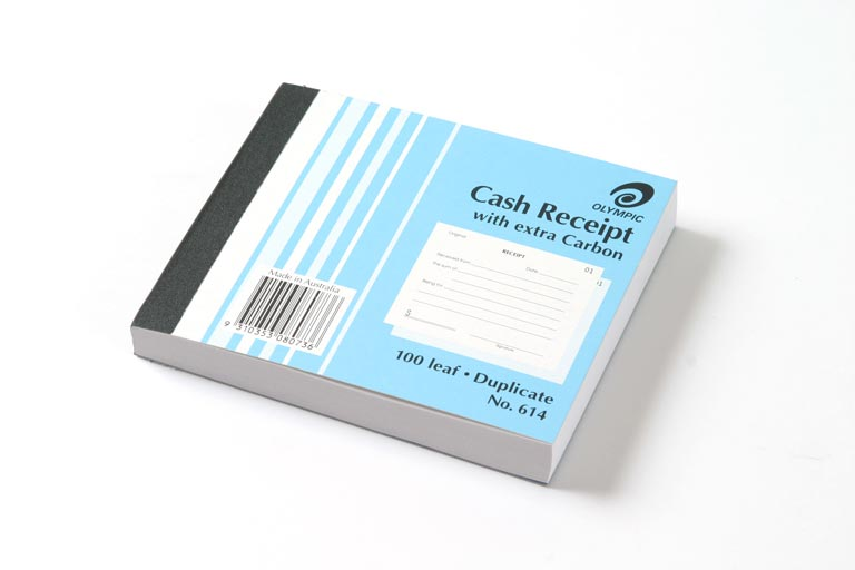 Cash Receipt Book 614 100mm x 125mm 100 Leaf Duplicate