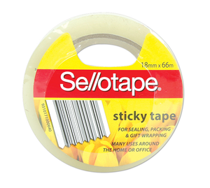 Tape Sellotape Sticky Clear 18mm x 66m