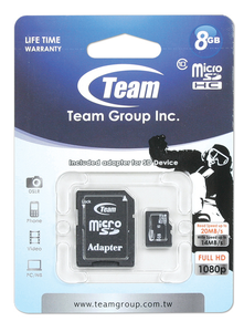 SDHC Memory Card Micro 8GB Class 10