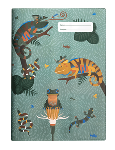 *A4 BOOK COVER - QUIRKY CHAMELEON 1